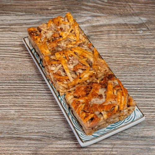 Vegan Pan Fried Shredded Taro Cake.