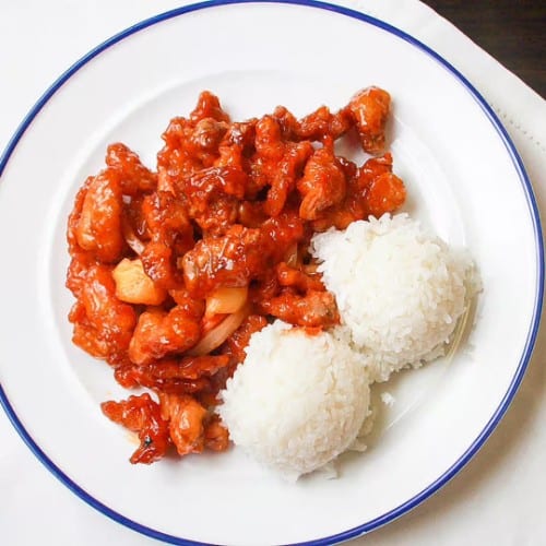 Sweet + Sour Chicken.