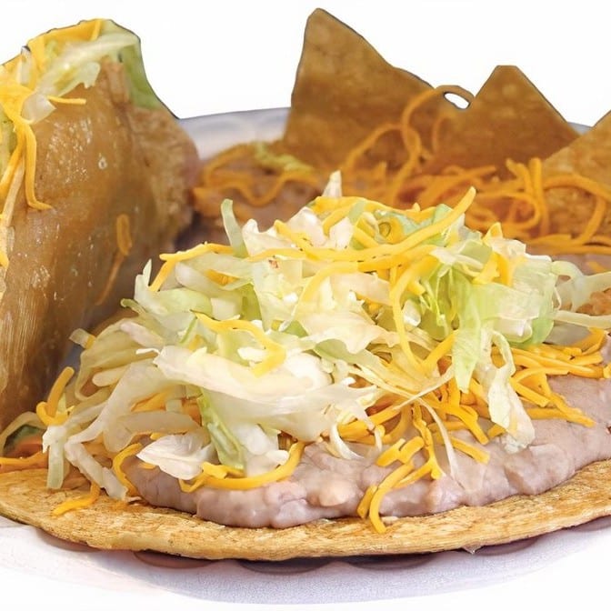 #1. Tostada & Beef Tacos Plate.