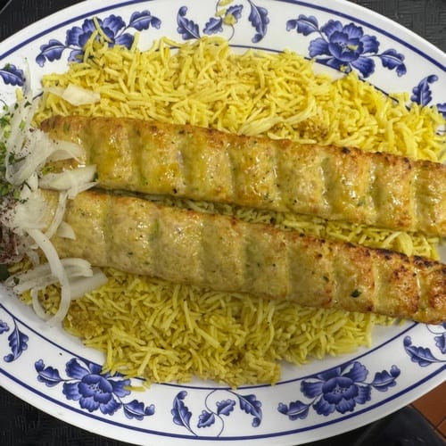 Chicken Kofta Kabab Platter.