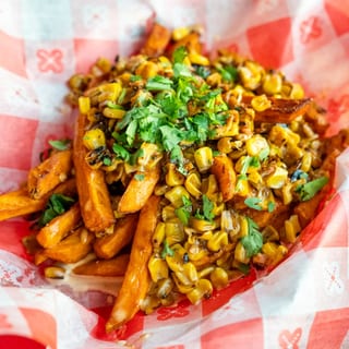 Vegan Loaded Elote Fries