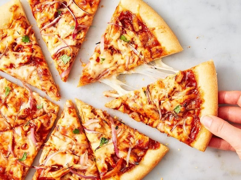 Spicy BBQ Crispy Chicken Pizza.