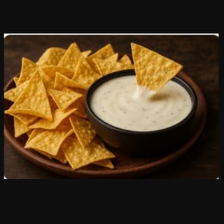 Queso(Photo represents Regular Tortilla chips and Queso)