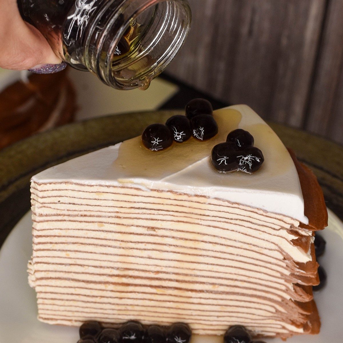 Brown Sugar Boba Crepe Cake  黑糖波霸千層.