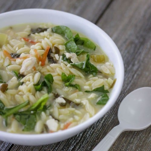 Lemon Chicken Feta Soup.