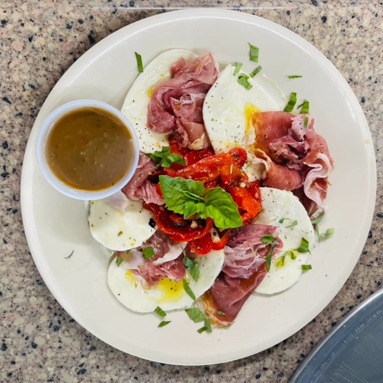 Prosciutto, Roasted Peppers & Homemade Fresh Mozzarella.