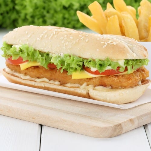 Grilled or Fried Chicken Cutlet, Lettuce & Tomatoes Cold Hero.