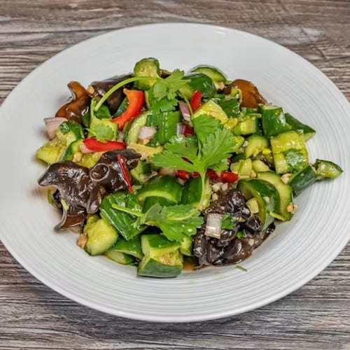 Wood Ear Mush. Cucumber Salad.