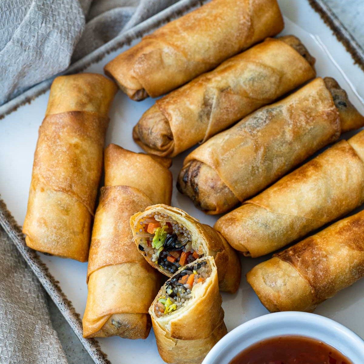 Vegetarian Spring Rolls.