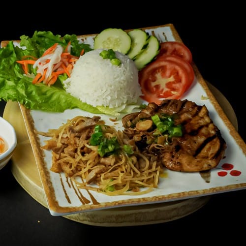 11C Pork Chop, Shredded Pork Rice Dish.