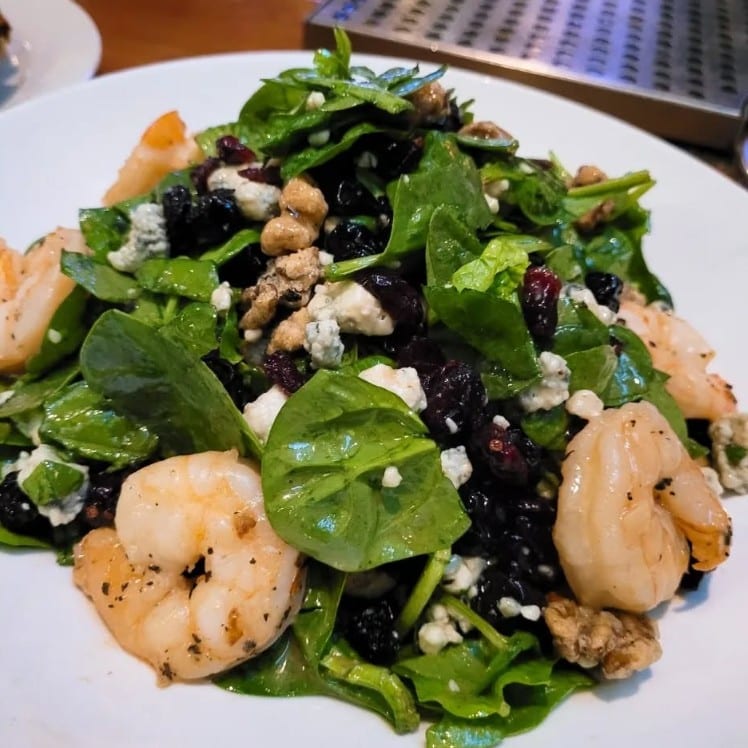 Baby Spinach & Gorgonzola Cheese Salad.