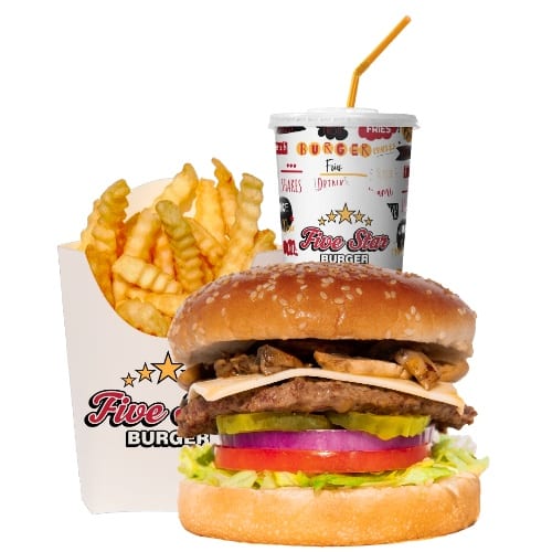 Mushrooms Swiss Burger Combo.