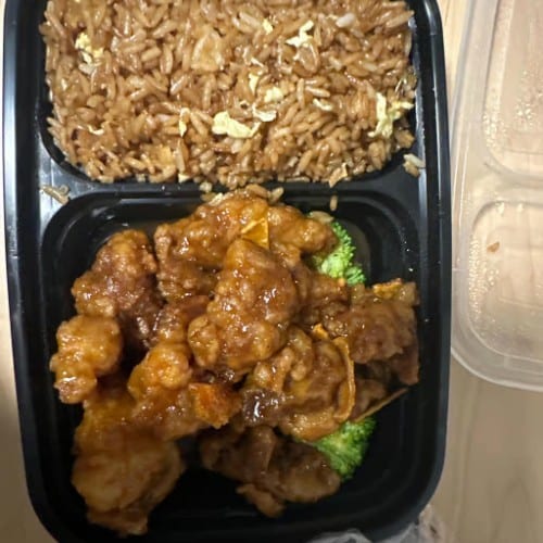 Orange Chicken Plate (Pick 1 Appetizer).