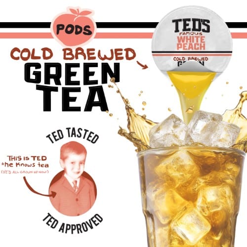 Java House: Ted's Famous White Peach Cold Brewed Green Tea.