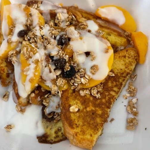 Peaches & Cream French Toast.