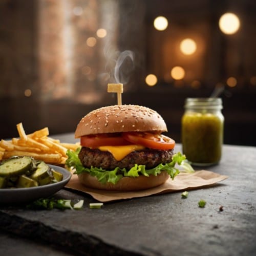 Two Vs In A Pod Burger.