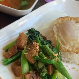 Chinese Broccoli Crispy Pork Belly