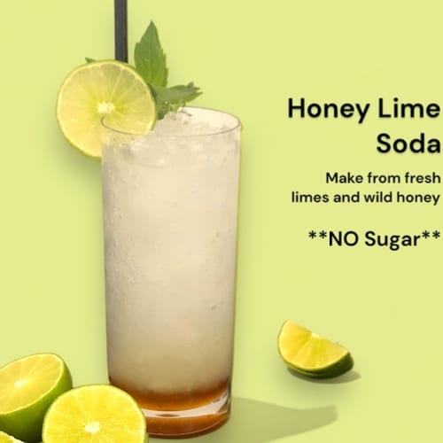 Honey Lime Soda with Iced.