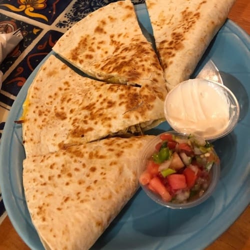 Chicken & Chorizo Quesadilla.
