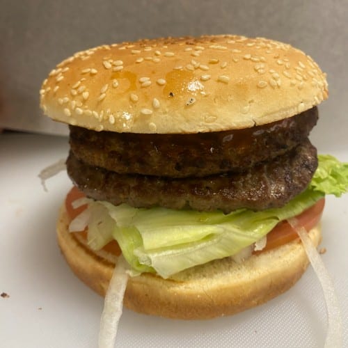 1/2 Lb Double Hamburger.