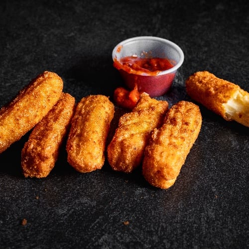 6 Mozzarella Sticks.