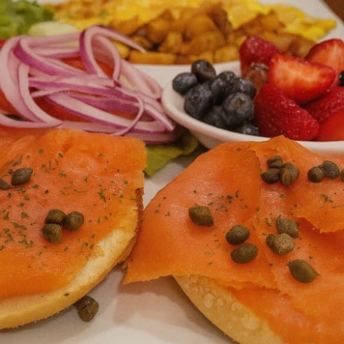 Smoked Salmon Bagel.