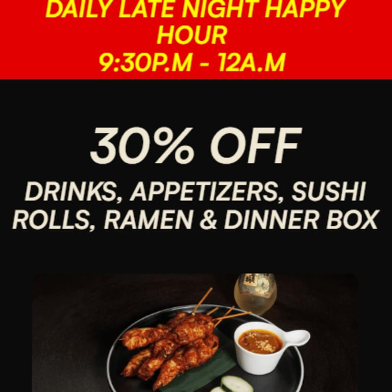 Daily Late Night Happy Hours