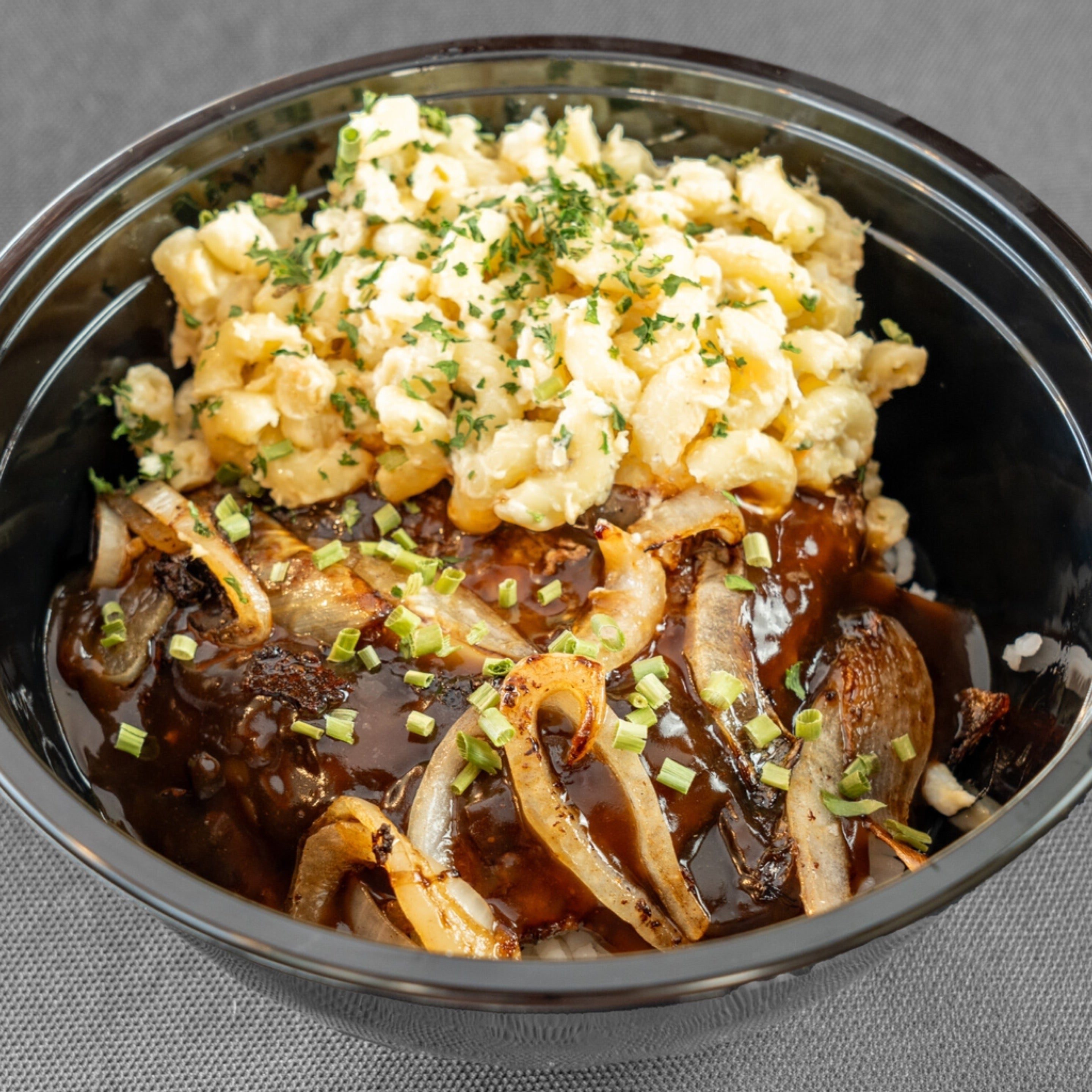 Mini hamburger steak plate.