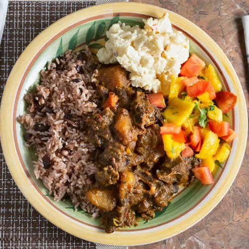 Curry Goat Plate.