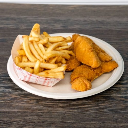Chicken Tenders with French Fries.