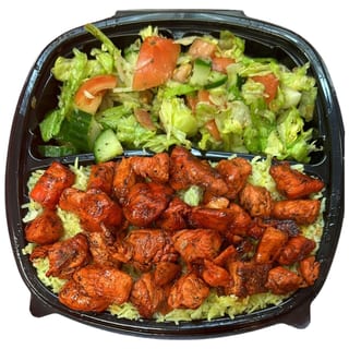 Halal Spicy Grilled Chicken on Rice & Salad with Soda