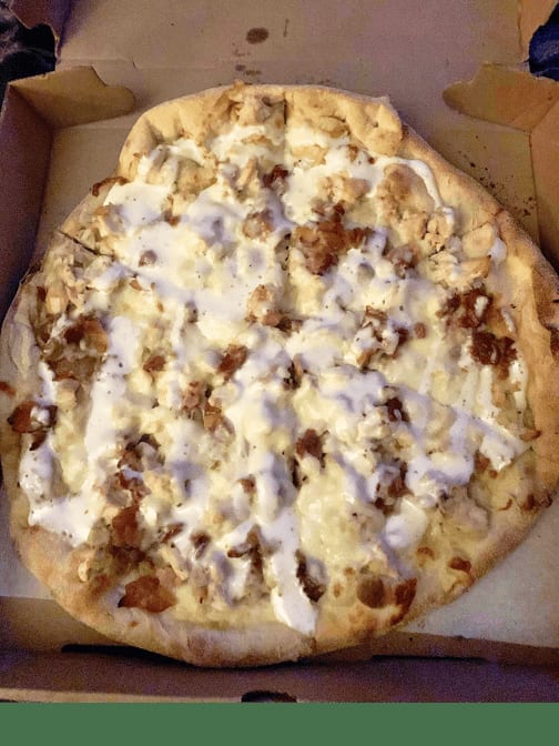 Chicken Bacon Ranch Pizza.
