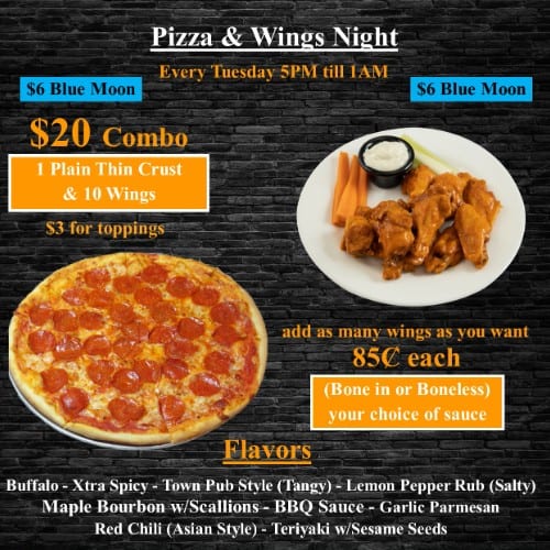 $20 Combo (1 Plain Thin Crust and 10 Wings).