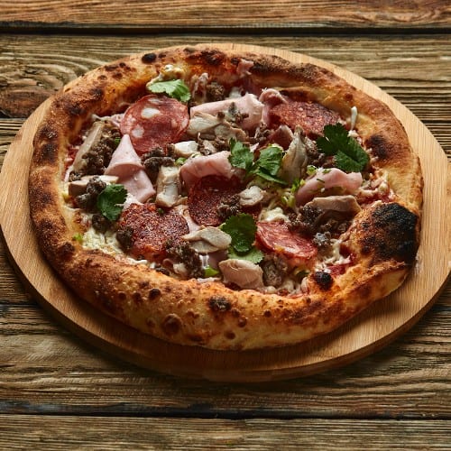 Pepperoni, Sausage & Ham Stuffed Pizza (16").