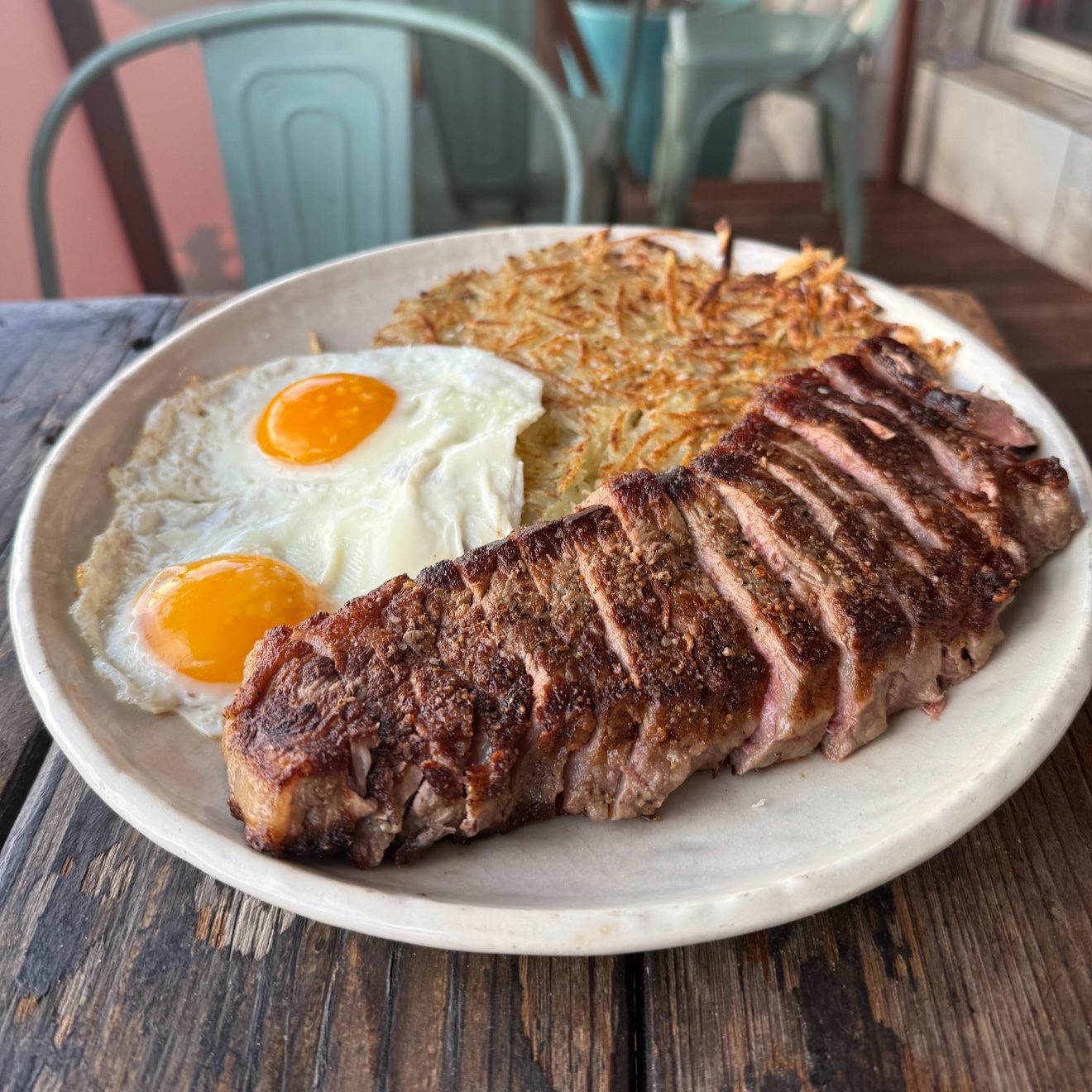 New York Steak & Eggs.