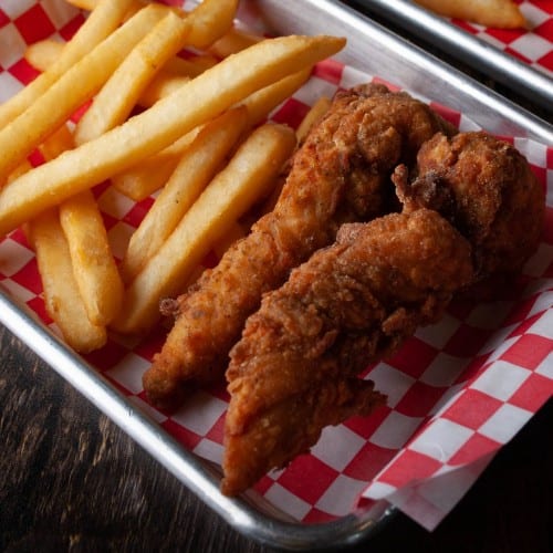 Hangry Kids 2pc tenders, SMALL FRIES, and soda combo.
