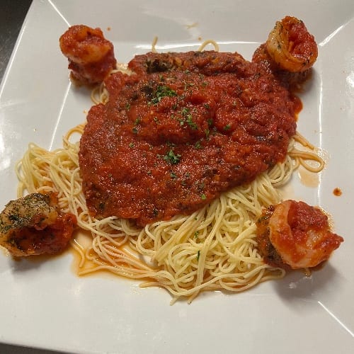Shrimp marinara.
