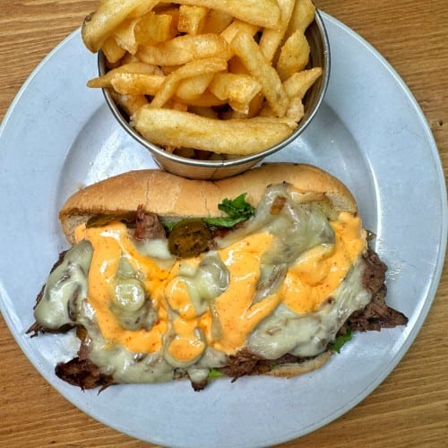 Spicy Steak Grinder Sandwich.