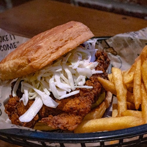 Tennessee Hot Honey Chicken Sandwich.