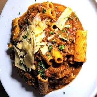Smoky Beef Bolognese Rigatoni Pasta