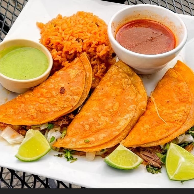 Vegan Quesabirria Tacos meal.