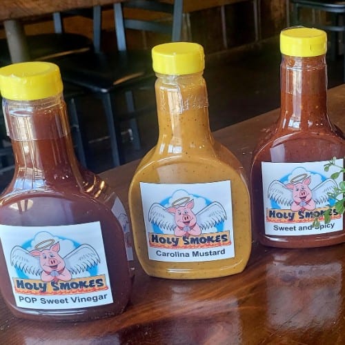 Holy Smokes Sauce 16 oz Bottle.