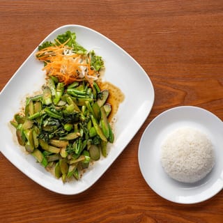 Stir Fried Chinese Broccoli with your choice of Protein