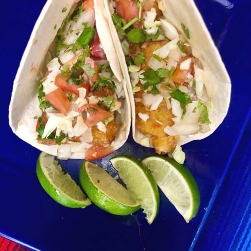 2 Shrimp Tacos.
