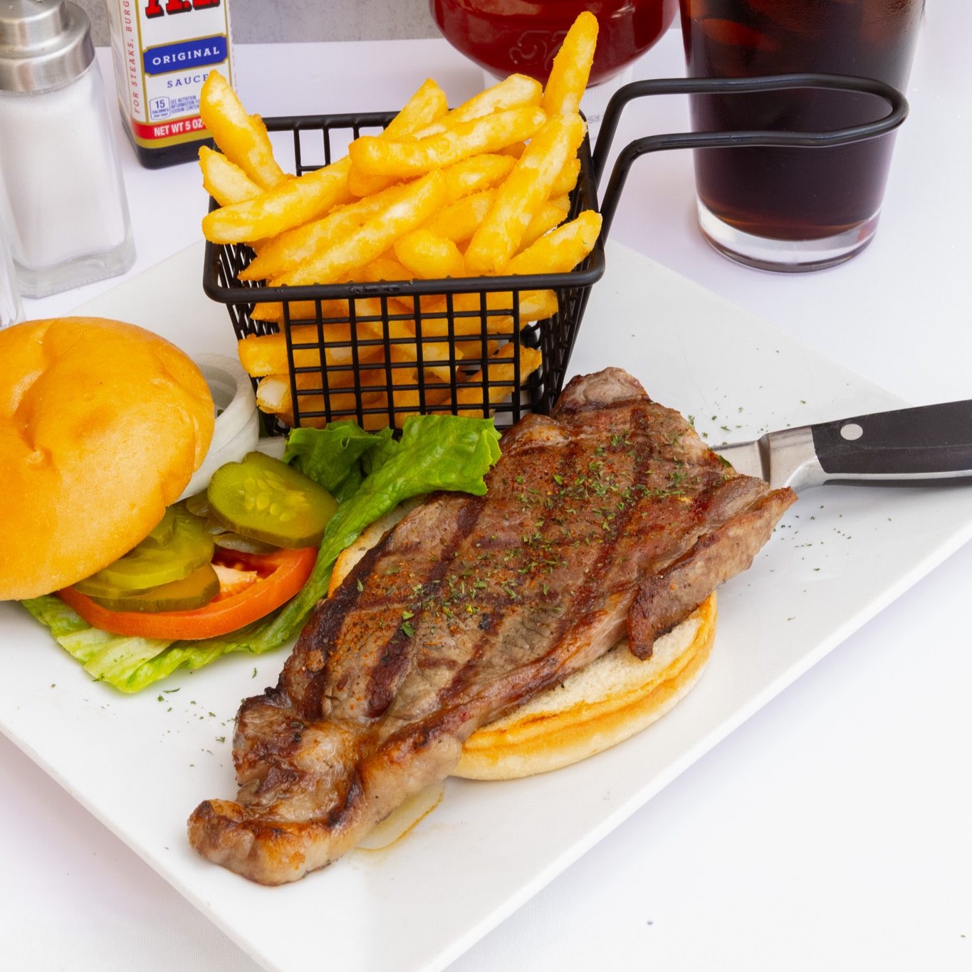 Two Eggs with Strip Steak.