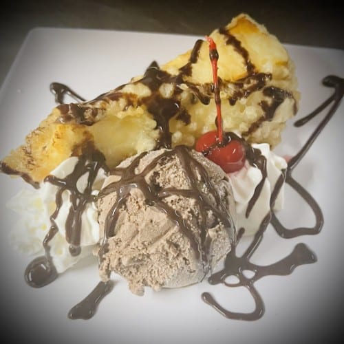 Tempura Cheesecake with Ice Cream.