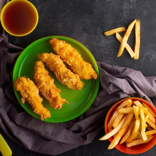 Chicken Tenders (3pcs) with Fries.