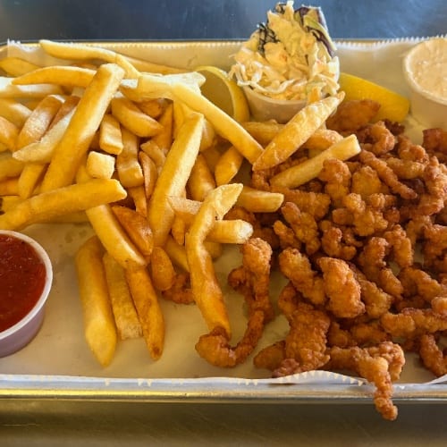 Clam Strips with Choice of Side.