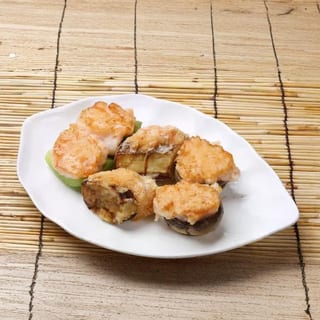 Stuffed Bell Peppers, Eggplants & Mushrooms / 煎釀三寶