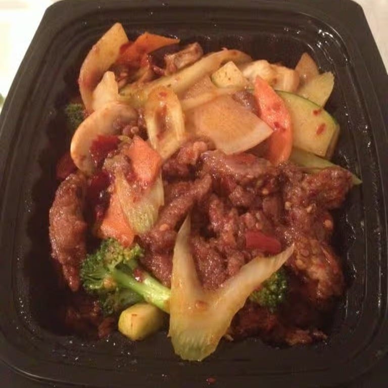 Szechuan Spicy Beef with Vegetables.